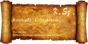 Kostyál Szabina névjegykártya