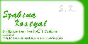 szabina kostyal business card